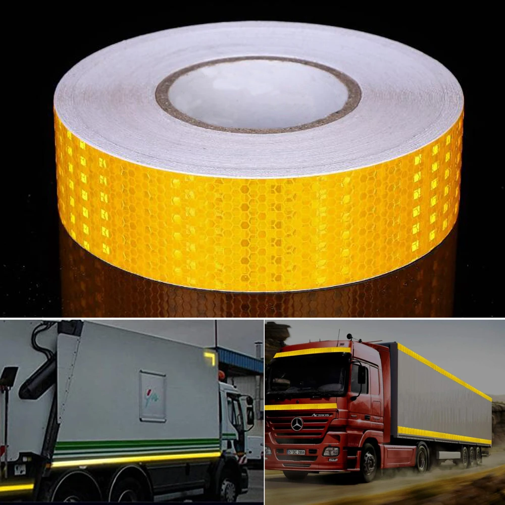 5cm x 50m/Roll accessori per rimorchi impermeabili di alta qualità adesivi riflettenti per auto nastro adesivo per la sicurezza dei camion