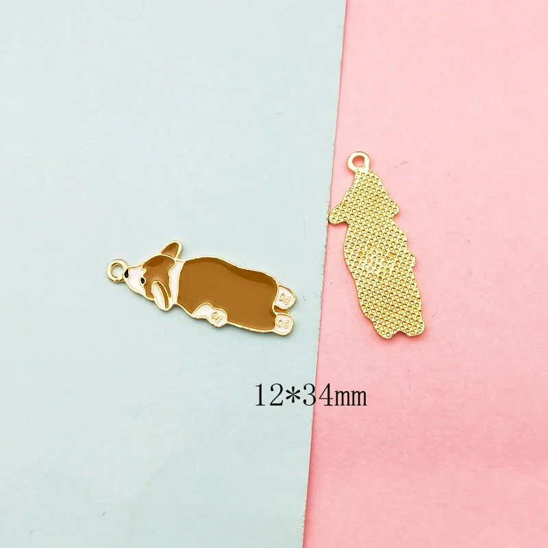 10pcs/Lot Fashion Animal Puppy Enamel Charms Gifts Lying Dog Alloy Pendant DIY Bracelet Necklace Earrings Jewelry Accessories