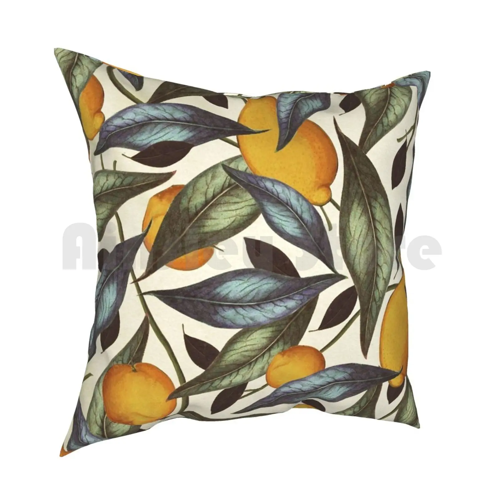 Dicky Bow-Julia Pillow Case Printed Home Soft DIY Pillow cover Botanical Nature Vintage Flowers Floral Fruit Pears Healthy