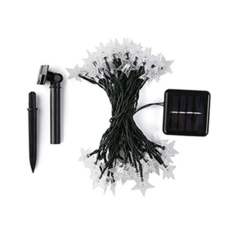 Solar Outdoor String Lights Waterdicht 5M7M Ster String Lights Voor Tuin Decoraties Wedding Party Sfeer Fonkel