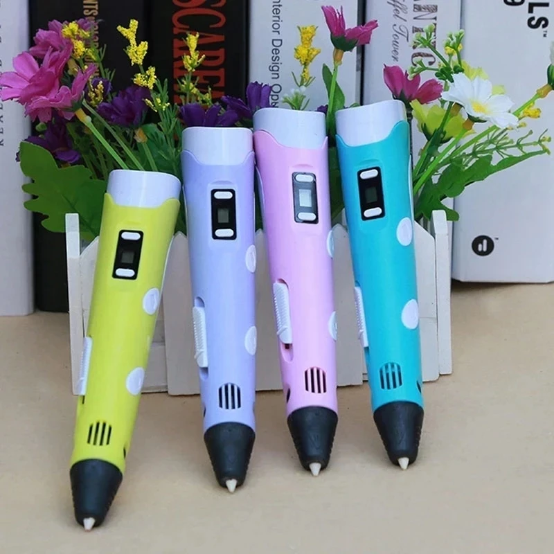 high quality 3D Pen with 3colors Filament 3D Printing Pen 3D Creative Toy Gift For Kids Drawing 1.75mm ABS/PLA fast sent