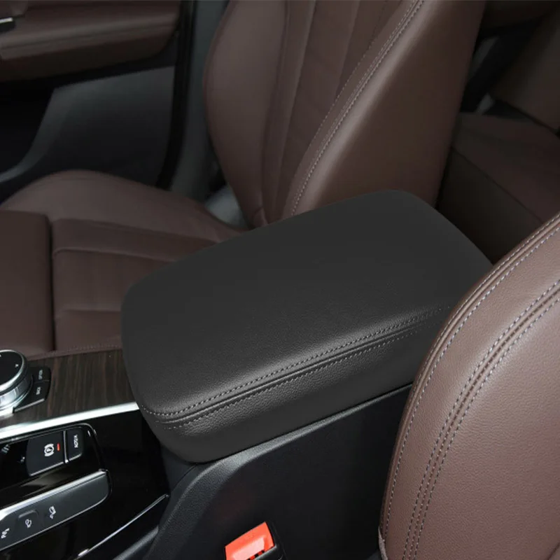Genuine Leather Car Interior Center Console Armrest Box Cover For BMW X3 F25 E83 G01 X4 F26 G02 Series 1 7 740I E81 E82 E87 X1 - Image 2