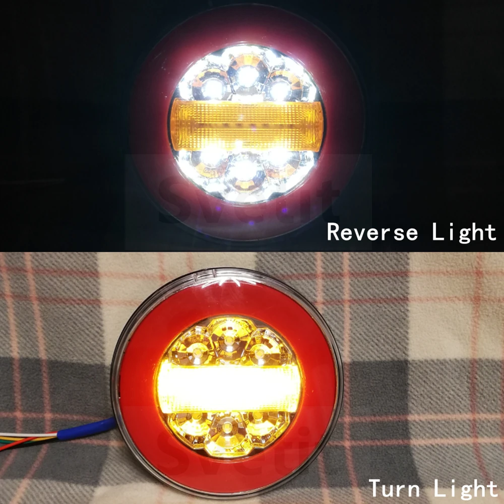 2Pcs LED Tail Lights Trailer Truck Sequential Flashlight 12V 24V Tractor Rear Light Running Turn Brake Reverse Camper Taillights