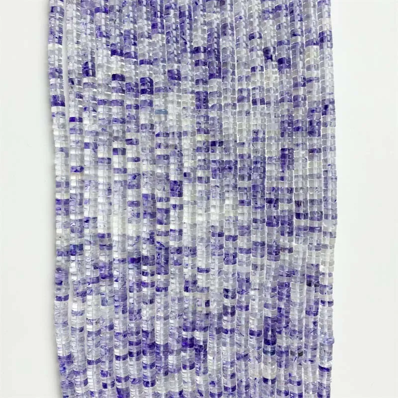 Rare 2*4MM Clear Blue Sapphire Heishi Disc Gem Stone Small Loose Beads For Jewelry Chip Disk Spacer Bracelet Necklace DIY