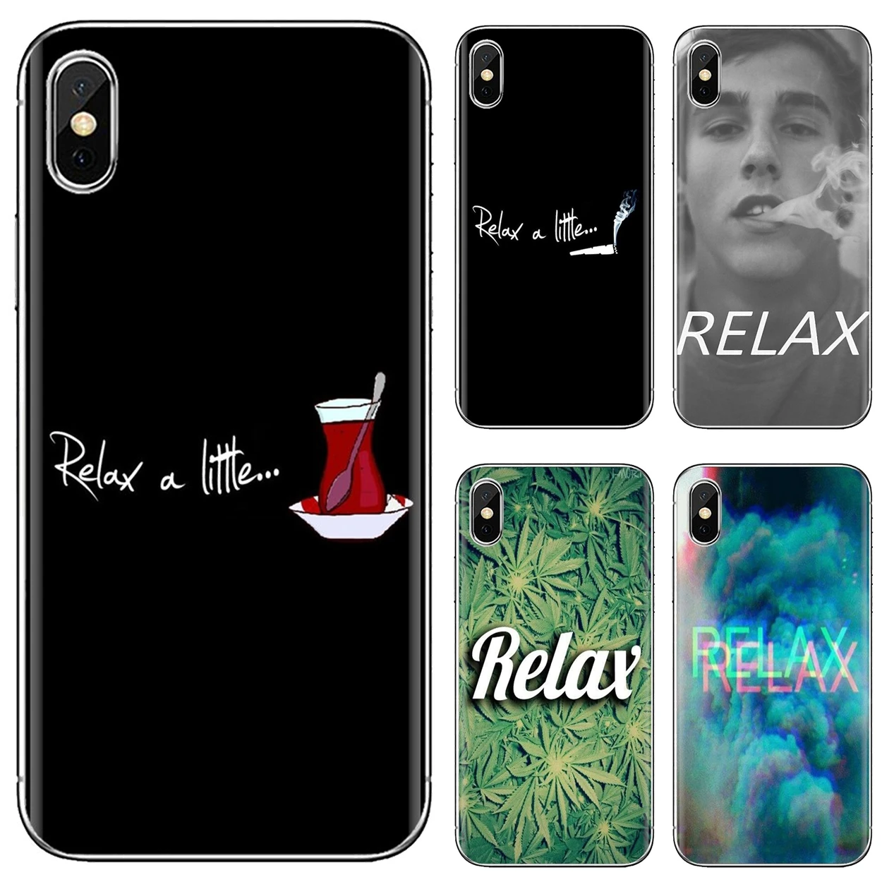 Relax a Little Weed Pot Joint Smoking Soft Cover For iPhone iPod Touch 11 12 Pro 4 4S 5 5S SE 5C 6 6S 7 8 X XR XS Plus Max 2020