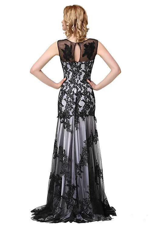 Sexy Lace Chiffon Evening Dress Chiffon Prom Gown Vestidos Elegant Formal Dress For Evening Gown Party Ankle-Length women 2020