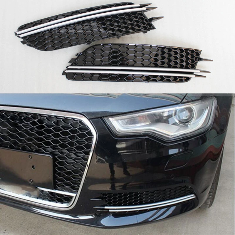 

RS6 Style Front Bumper Fog Grille Light Lamp Cover for Audi A6 C7 Sedan 2012 2013 2014 2015