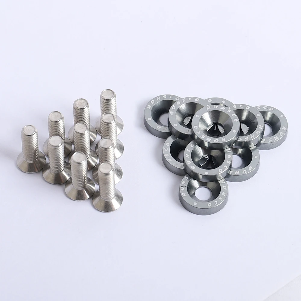 Aluminium M6 Fender Scheiben und Bolzen Kennzeichen Rahmen Washer Schrauben Für Honda Nissan Bmw 10 Teile/paket