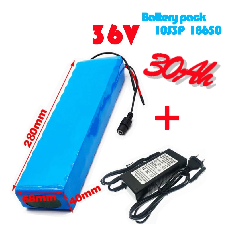 

10S3P 36V 30Ah Battery Ebike Battery Pack 18650 Li-Ion Battery 500W High Power and Capacity 42V Motorcycle Scooter with Charger