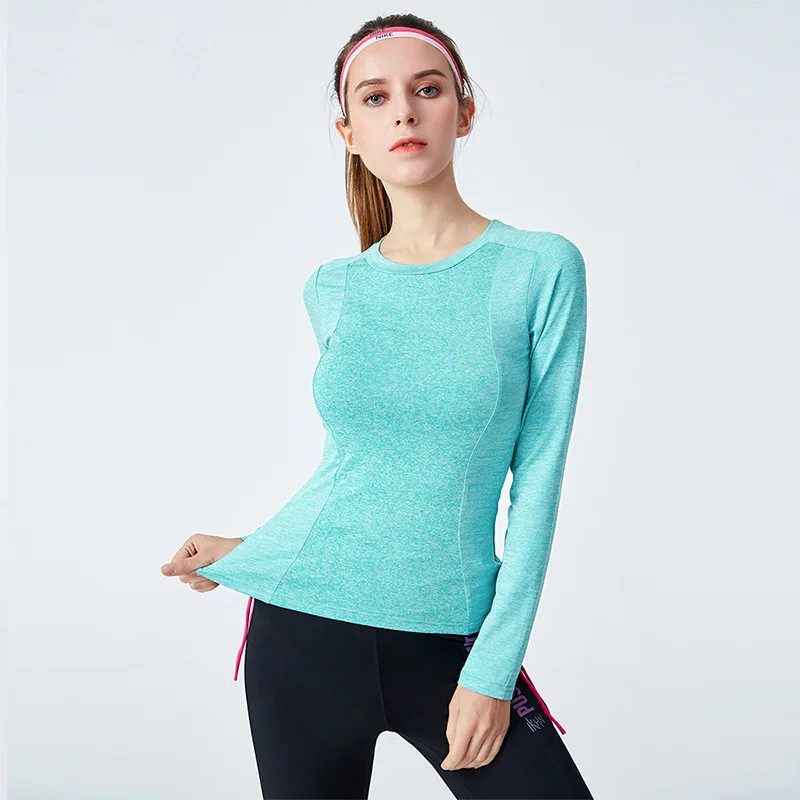 2022 New Long Sleeve Running Shirts Yoga T-shirts Solid Sports Shirts Quick Dry Fitness Gym Crop Tops Fashion Leisure Sport Wear