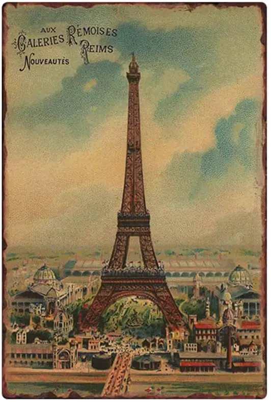 

AIQIBAO Metal Vintage Tin Sign Decor-Eiffel Tower for Home Coffee Bar Pub Shop Funny Retro Wall Art Sign 12X 8