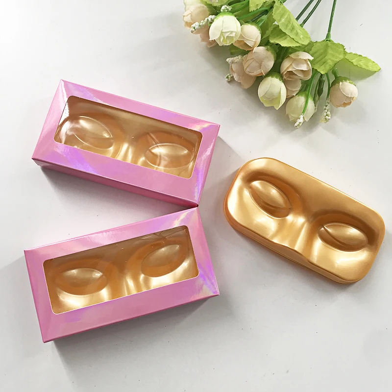 Eyelash Face Shape Tray Gold Tray Lash Packing Tool Holographic Lash Box without Lashes