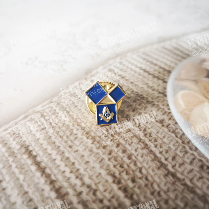 Masonic Lapel Pins Freemasonry Badge Mason Freemason BLM52 Size 1.3*1.4cm Blue the 47th Problem of Euclid  Creative Items Gift