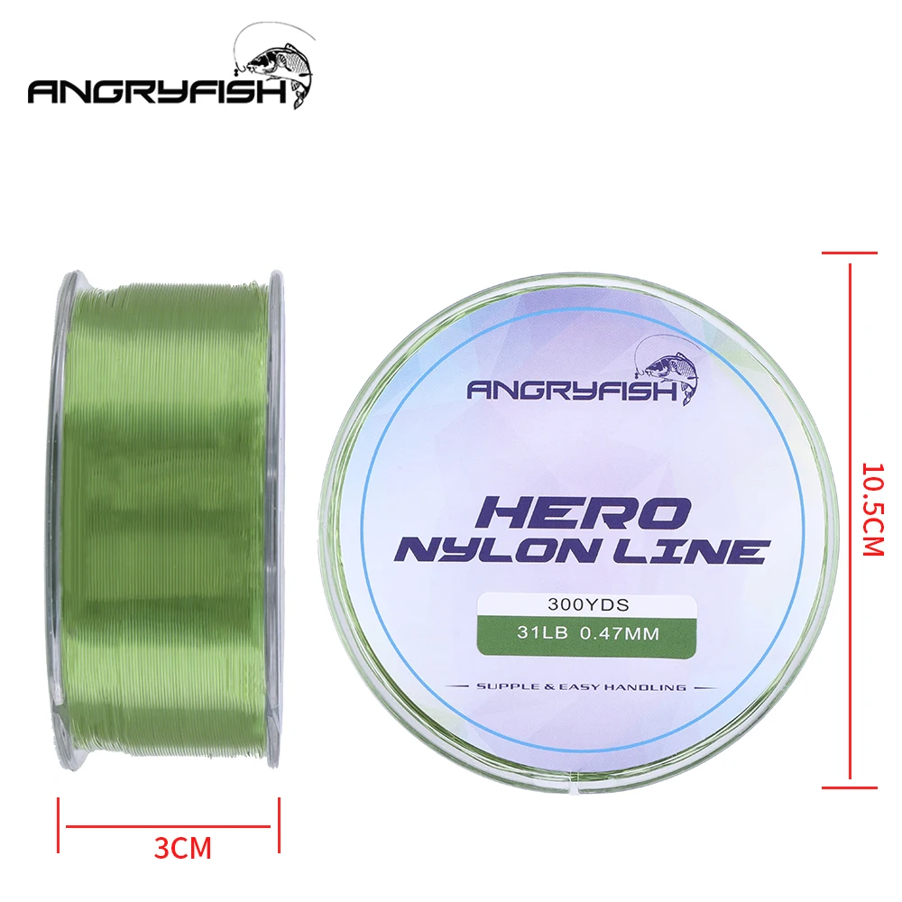 Angryfish Nylon Line 300YD 0.12mm-0.47mm Nylon Fishing Line Monofilament Material Super Strong