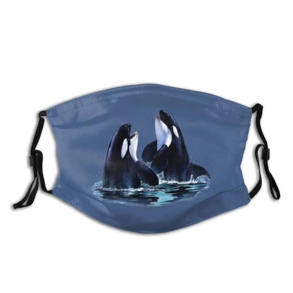 

Orca Duo Print Washable Filter Anti Dust Mouth Mask Orca Orca Whale Killer Whale Whale Laughing Realistic Colored Pencil