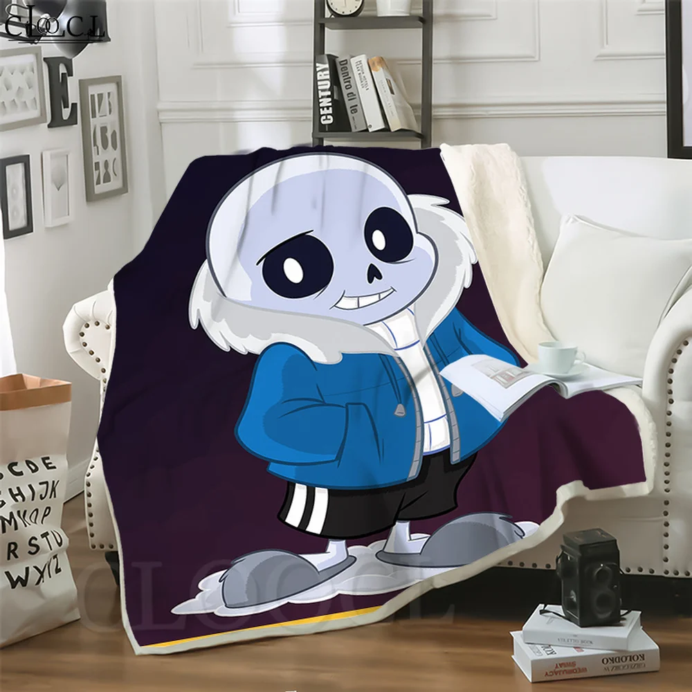 

Thicken Blanket Undertale Sans Printed Throw Blankets for Beds Plush Fluffy Teenager Home Decoration Beddings Adult Quilt