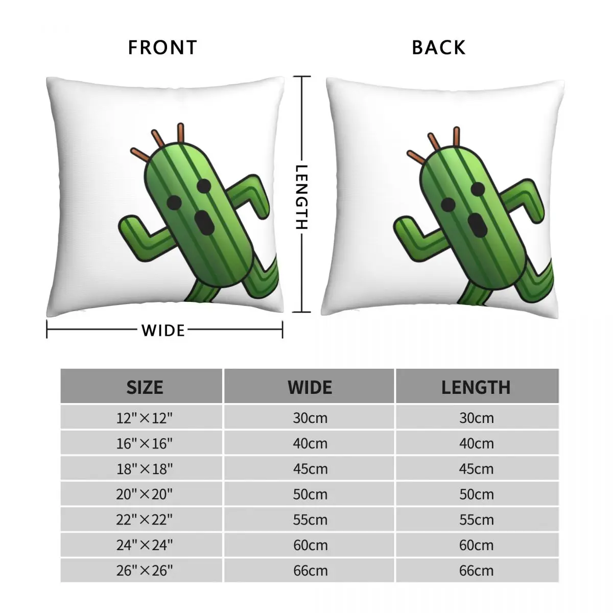 Pocket Cactuar Final Fantasy Square Pillowcase Polyester Linen Velvet Pattern Zip Decor Pillow Case Bed Cushion Cover