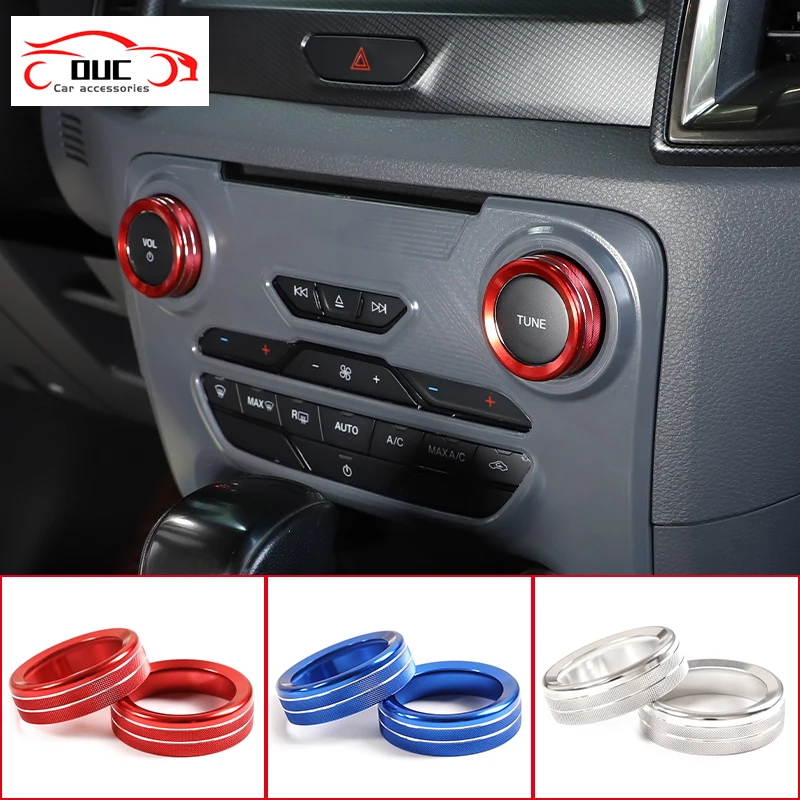 

Car Volume Control Knob Decoration Ring Sticker For Ford Ranger 2015-2018 Accessories Auto Audio Switch Trim Cover Car Styling