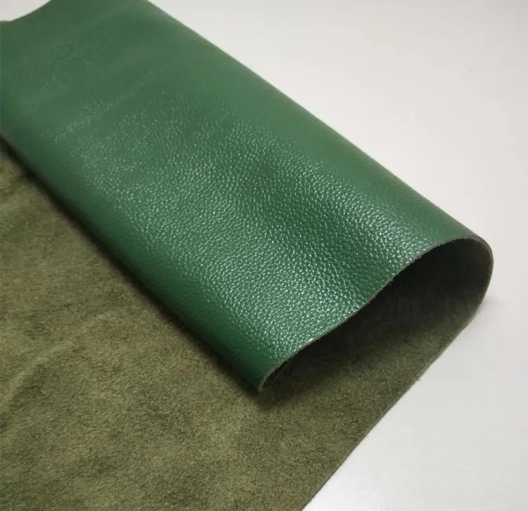 First layer cowhide green leather leather whole cowhide cowhide leather sofa soft bag handmade diy leather fabric