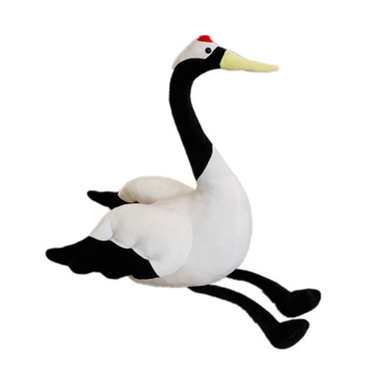 Hot 50/80cm Cute Simulation Crane Plush Doll Cartoon Stuffed Animal Bird Swan Toy for Kids Baby Child Gift Home Room Decoration