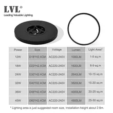 Black LED Ceiling Light 12W-32W #6