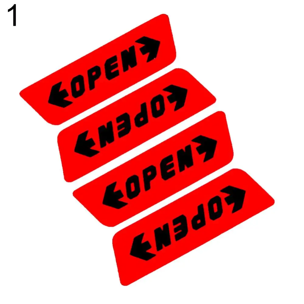 4Pcs/Set Car Door Open Sticker Reflective Tape Safety Warning Sign Auto Decal