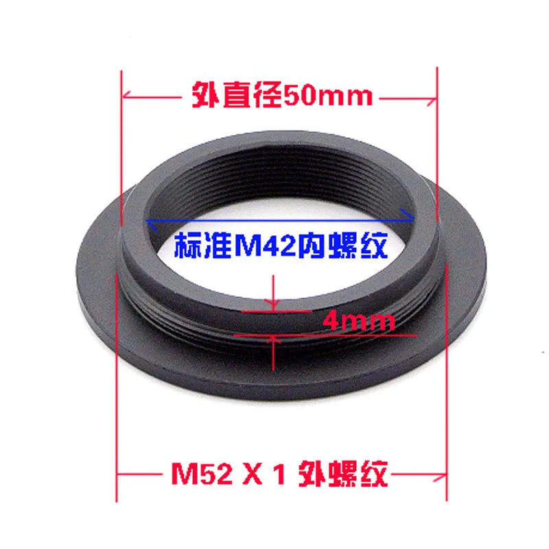M42-M52 m42 x1 fêmea para m52 x1 rosca macho adaptador de montagem da lente do parafuso com flange