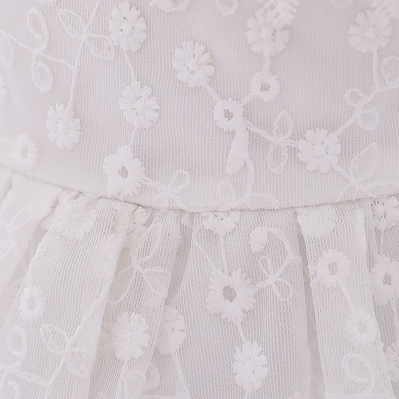 Summer White Newborn First Birthday Christening Dress For Baby Girl Clothes Solid Lace Princess Baptism Dresses Party Gown