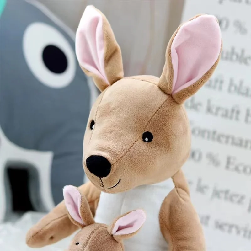 38CM Creative Cute Kangaroo Plush Toys Soft Stuffed Animal Doll Mother Child Kangaroo Plush Toys For Kids Birthday Gift