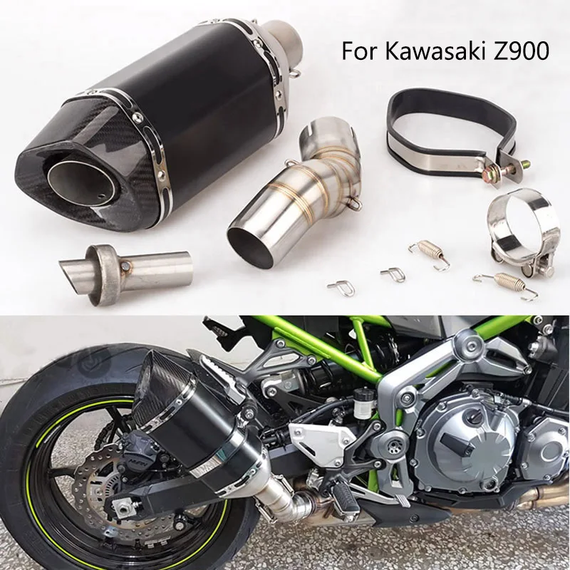 Motorcycle Exhaust Pipe for Kawasaki Z900 Slip On 51 mm Mid Middle Pipe Tail Muffler Modified Escape with DB Killer Ninja 900