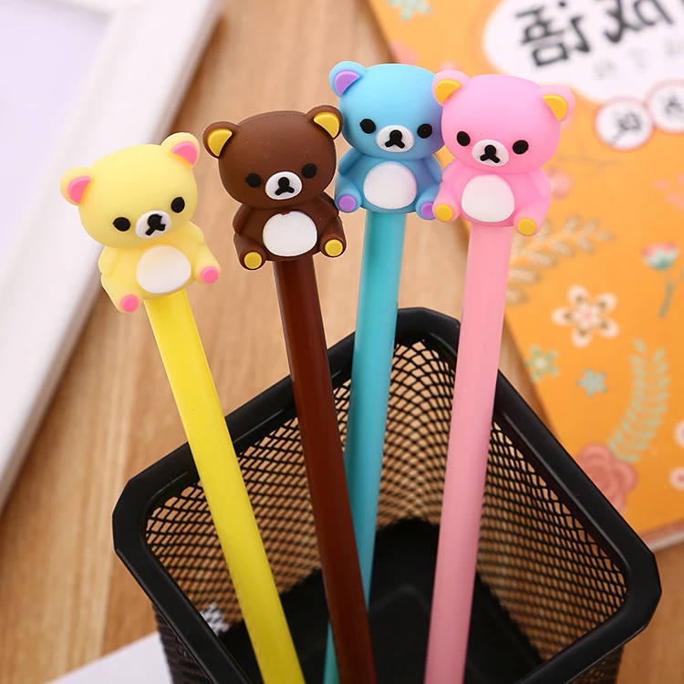 Ellen Brook 1 PCS Stationery Cute Stationary Cartoon Bear Candy Color Animals School Office Kawaii Supplies Creative Gel Pen