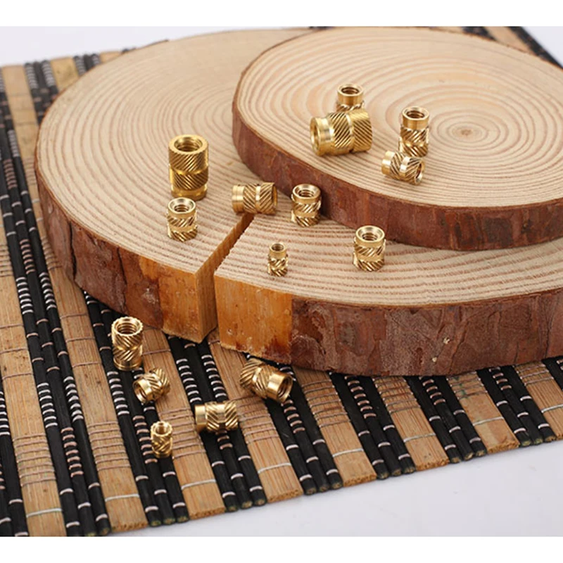 M2Brass Hot Melt Insert Nuts Heating Molding Copper Thread Insert Nut Double Twill Knurled Injection nut187