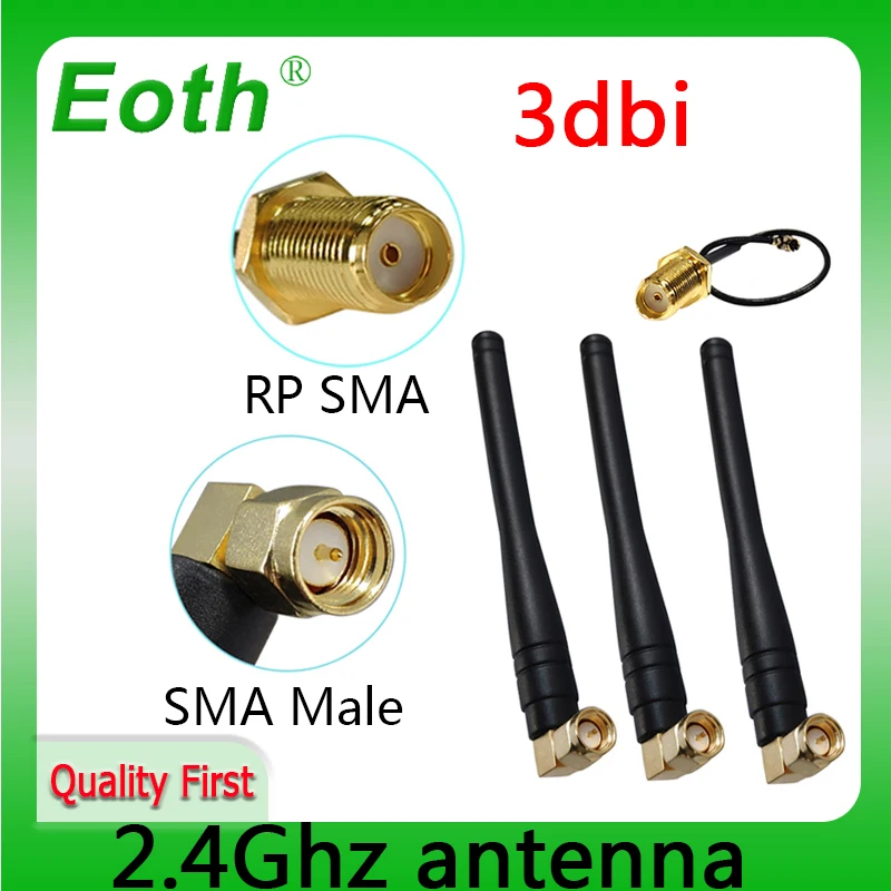 

EOTH 2.4g antenna 3dbi sma male wlan wifi 2.4ghz antene IPX ipex 1 SMA female pigtail Extension Cable iot module antena