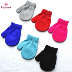 Pudcoco Brand Winter Kids Gloves Newborn Mittens Knitted Baby Kid Boy Solid Toddler Feather Soft Feel Warm Girl Gloves One Size