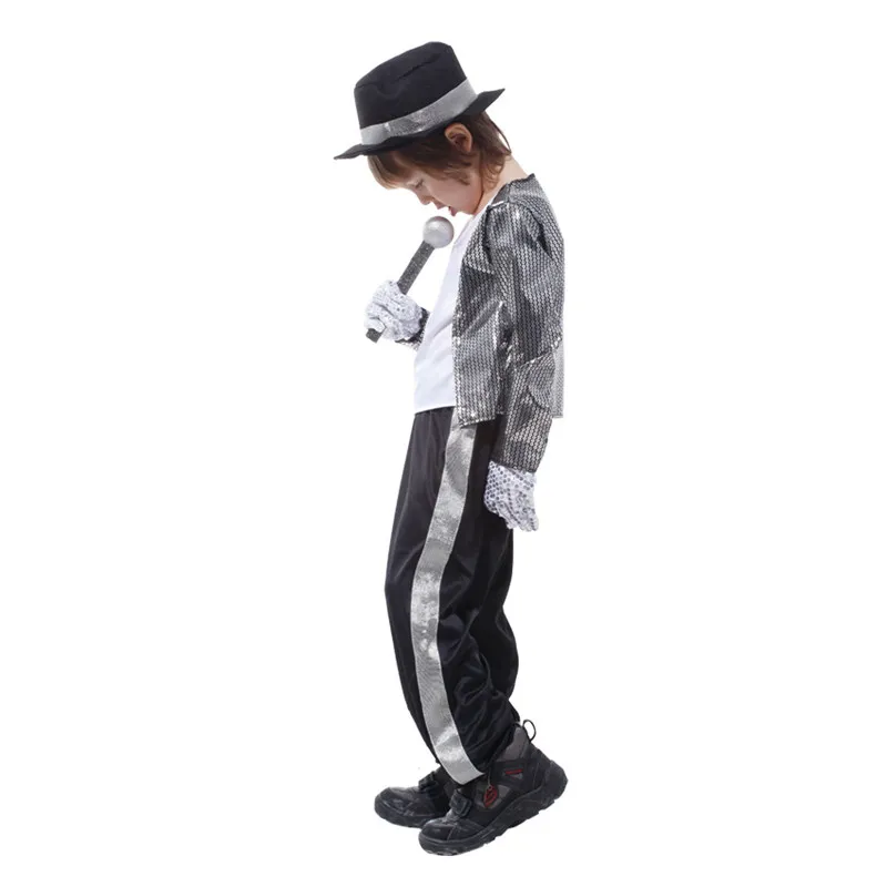 Costume de Cosplay Michael Jackson pour Enfant, Tenue de ix, Chanteur, Danseur, Étoile Souriante, pour Anniversaire, pour Garçon