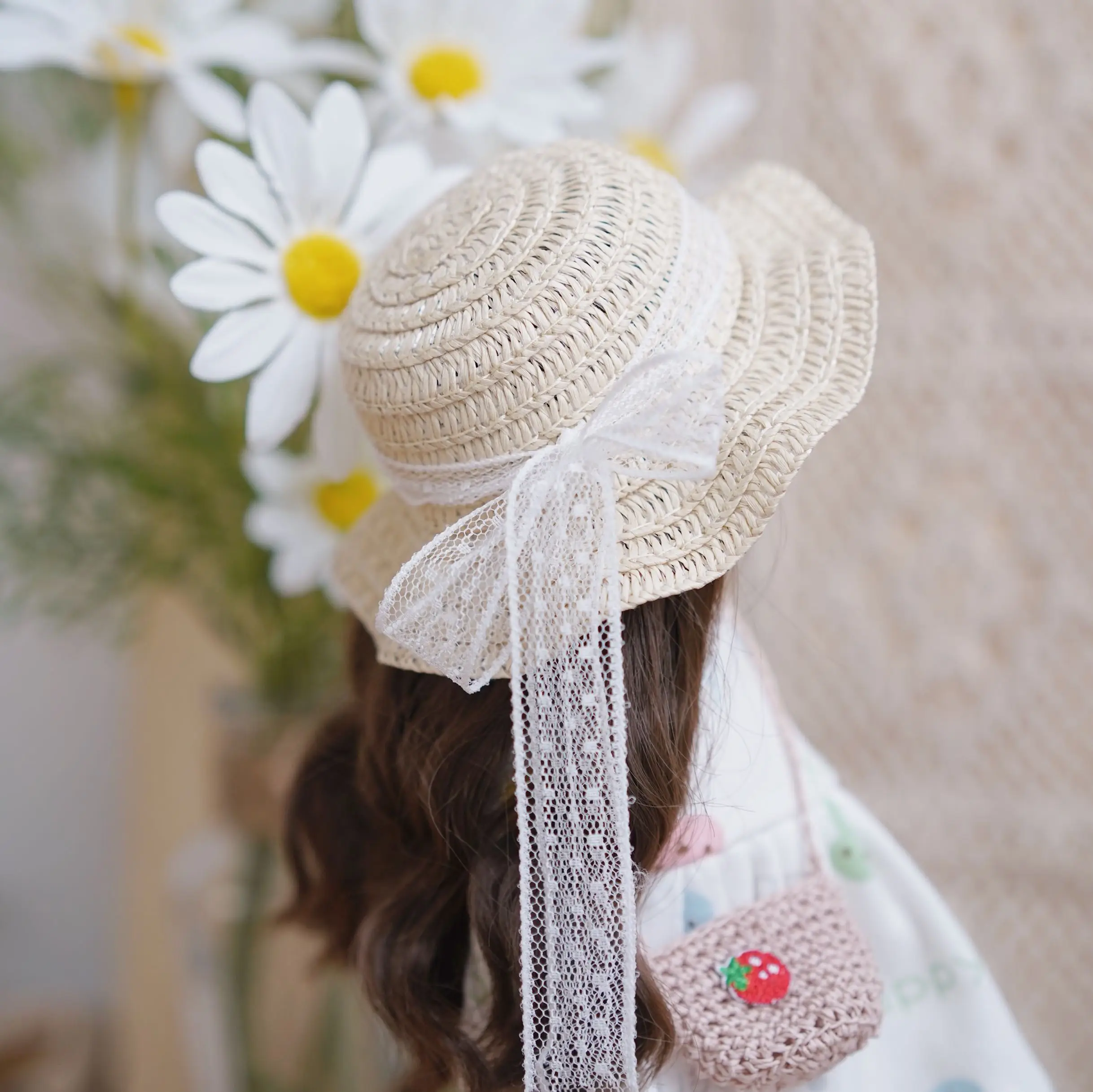 

BJD Doll accessories hat for 1/3 1/4 1/6 size MSD YOSD woven straw cute hat doll accessories