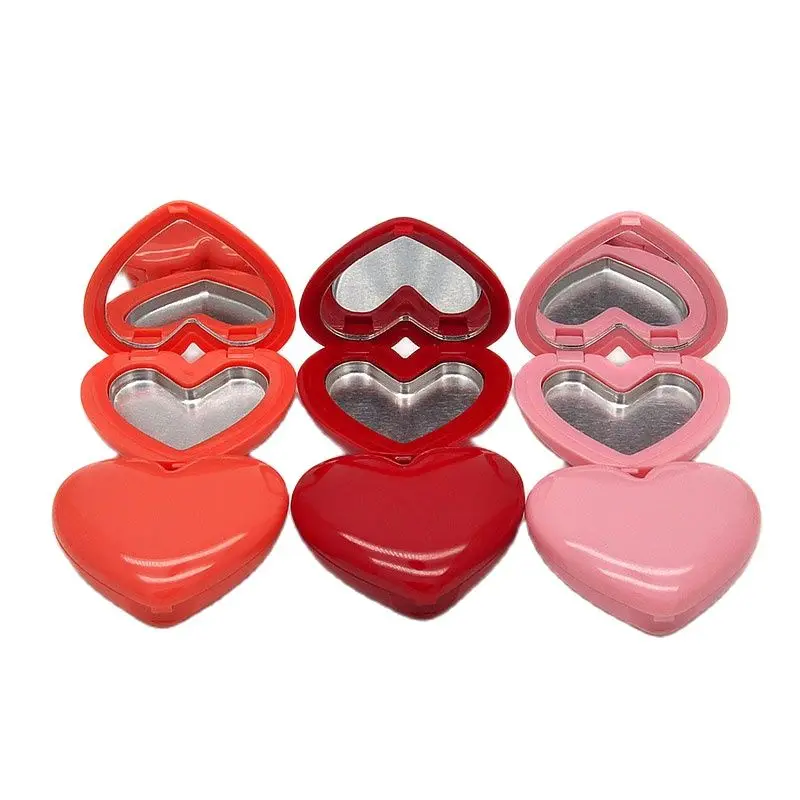 DIY Makeup Container Lip Stick Packing Box Sample Test Multi-color Heart-shaped Eyeshadow Palette with Aluminum Pans 30 pcs