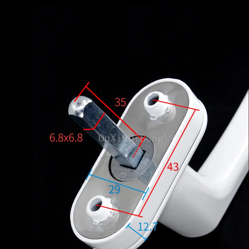 Maçaneta universal de janela de transmissão, maçaneta de porta de vidro duplo com liga de alumínio branca gf9, 1 peça
