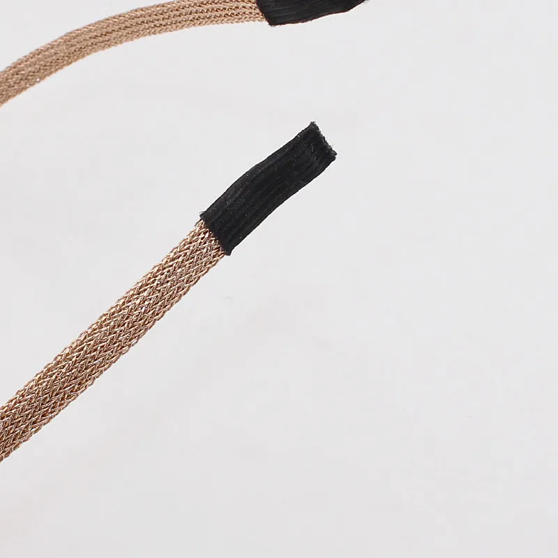 New Fashion Very Thin Wire Mesh Coated Metal Headband Gold Silver Plated Hairband Simple Solid Plain Hair Hoop Women Hair Holder