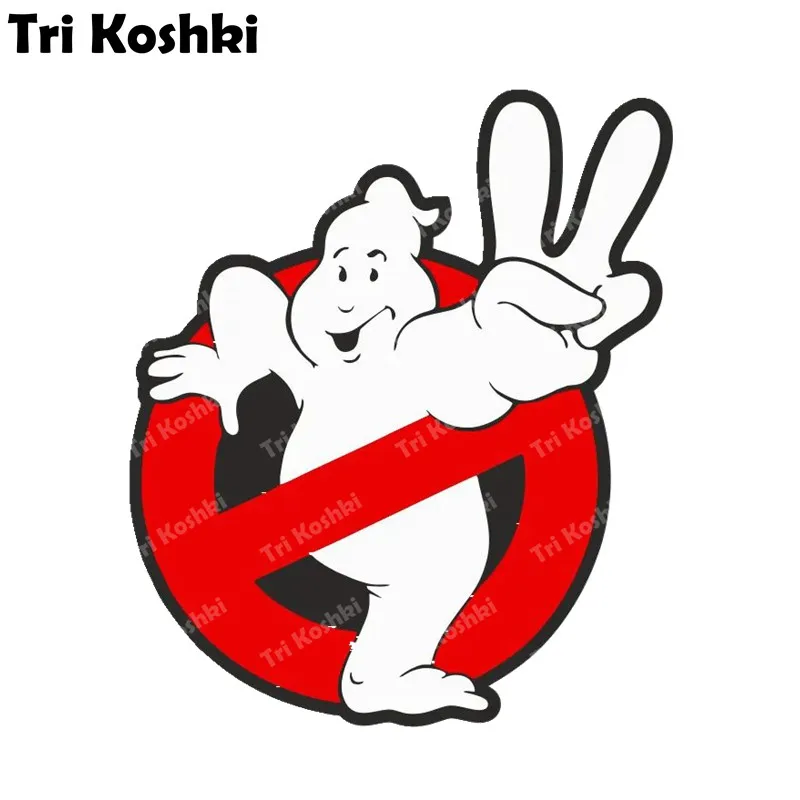 Tri Koshki KCS186 Cartoon smile ghostbusters Car Sticker PVC Colorful Decals Sticker on Car  Bumper