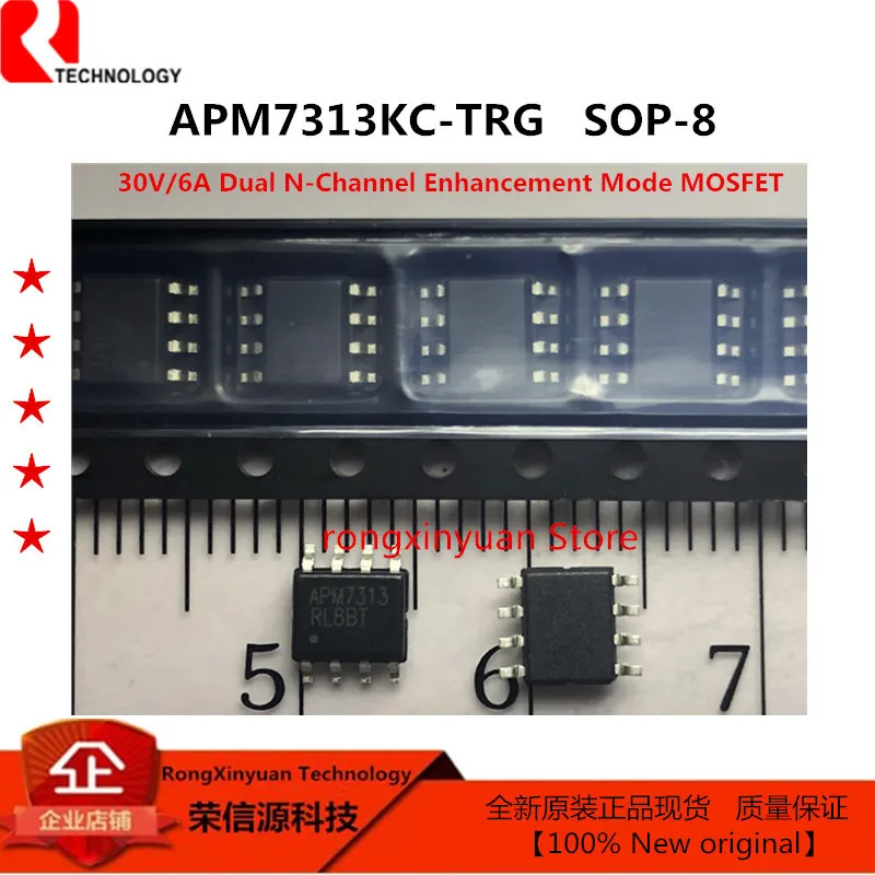 

10 pcs/lot APM7313KC-TRL APM7313KC-TRG APM7313KC SOP-8 APM7313 30V/6A Dual N-Channel Enhancement Mode MOSFET 100% New original