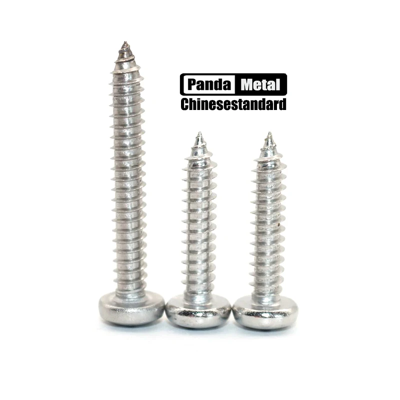 304/316 الفولاذ المقاوم للصدأ الصليب راحة عموم رئيس التنصت المسمار GB845 المسمار DIN7981 مواصفات ST4.8 #5