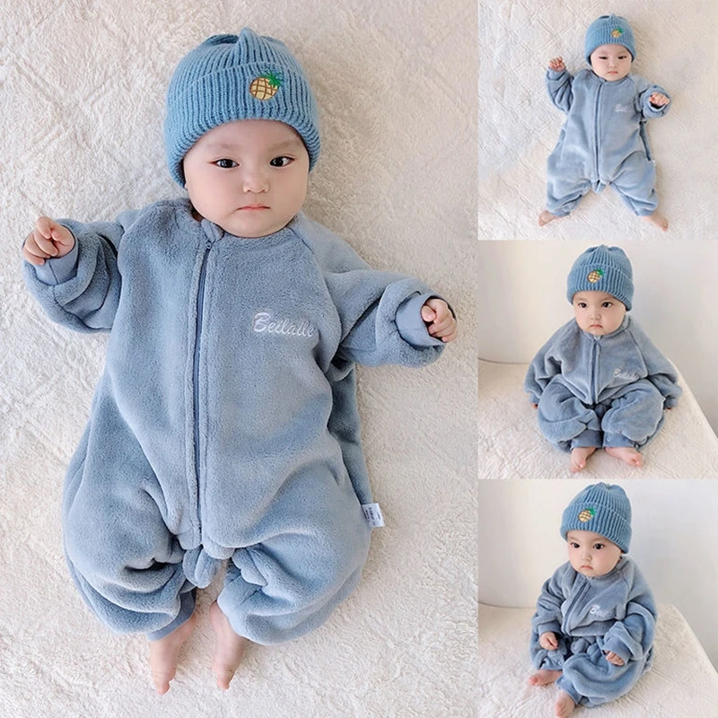 Infant Hoodie Newborn Clothes Boy Girl Baby Romper Jumpsuit Winter 0 3 6 12 24 Months