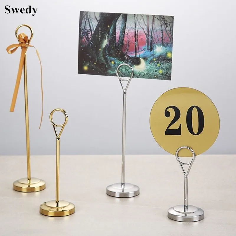 Edelstahl Restaurant Tabletop Metall Tisch Anzahl Stand Ort Karte Halter Foto Halter Clips Menü Stehen