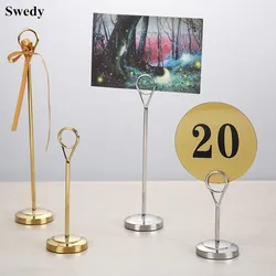 Stainless Steel Restaurant Tabletop Metal Table Number Stand Place Card Holder Photo Holder Clips Menu Stand