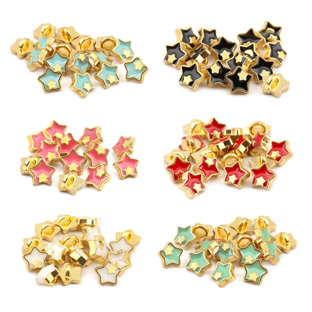 20pcs 5mm Tiny Star Shape Mini Metal Buckles Mini Buttons Clothing Sewing Accessories Buckle Doll Bags Dolls Accessories