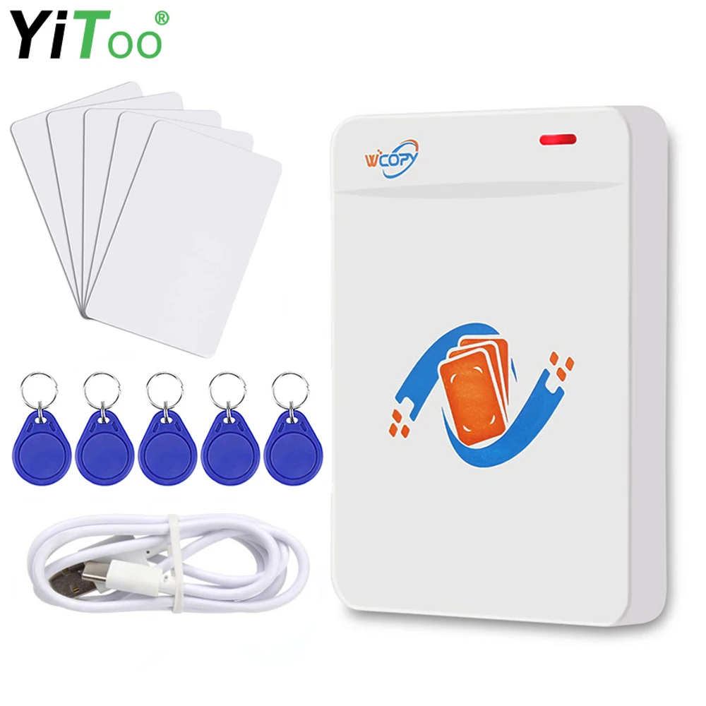 YiToo RFID Reader Writer Smart Card Duplicator Copier Encrypted Card Decoder Support NFC Ntag Phone Wristband 125KHz 13.56MHz