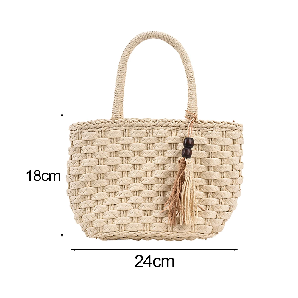 Borsa a tracolla a spalla intrecciata nuova moda estiva donna tinta unita Casual da donna spiaggia vacanze borse a tracolla di grande capacità