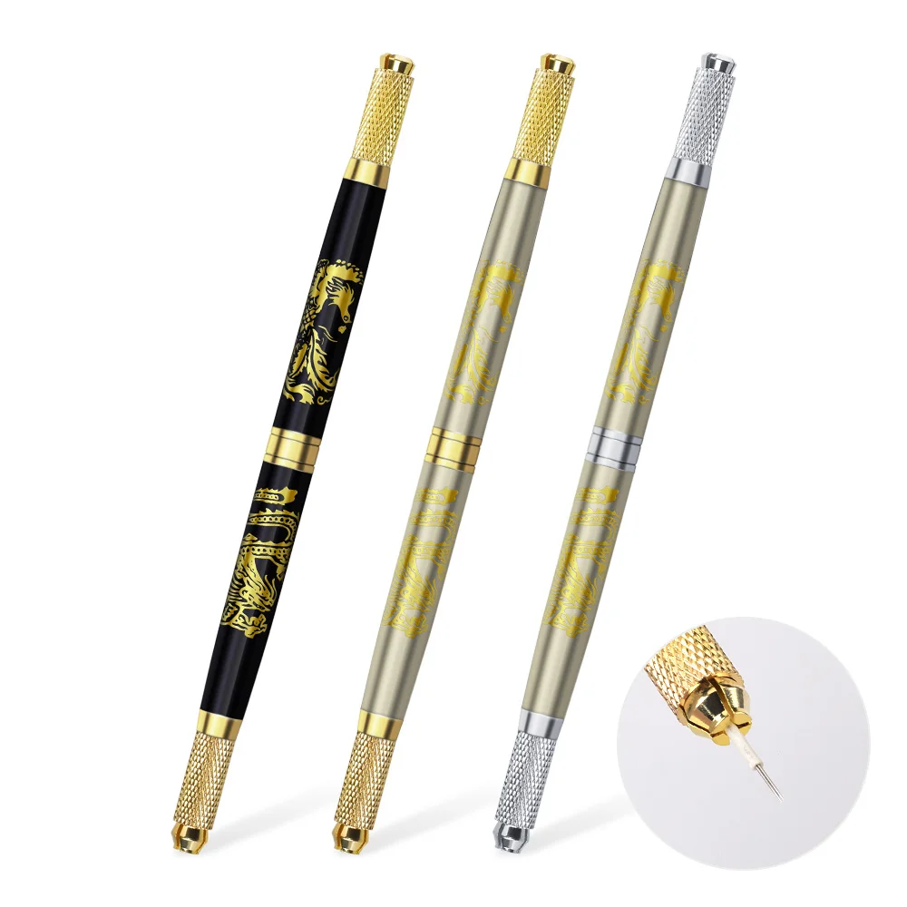 

1 Pc Eyebrow Microblading Pen with 2 Blades Manual Tattoo Pen for Permanent Makeup Pen Tebori Pen Eyebrow Tattoo