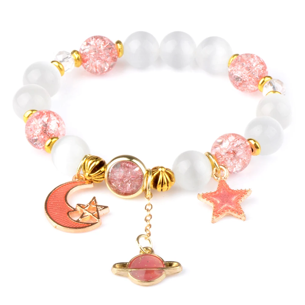 Crystal Alloy Bracelets Moon Star Universe Cats-eyes Stone Four Colors Sweet And Lovely Designed Exclusively For Women